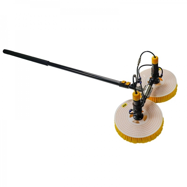 solar panel cleaning brush and pole